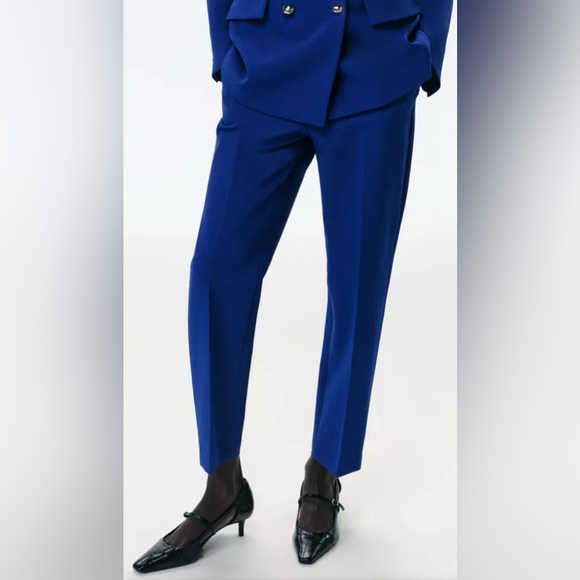 Zara High Waisted Pant Cobalt Blue Size Medium (More like a small) Office Work - Picture 3 of 13